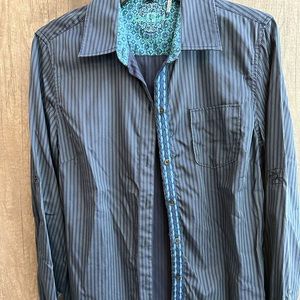 Robert Graham women’s blouse - blue and green striped pattern - medium